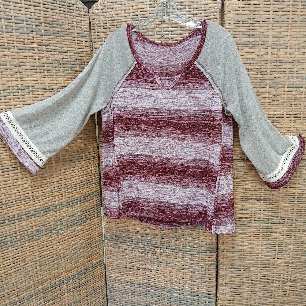 Boho Sweatshirt Large Upcycled Flared Sleeves Ragged & Rolled edges and Hems